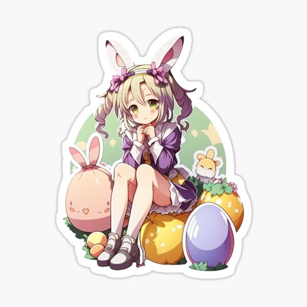 Anime Happy Easter Card | Scribbler