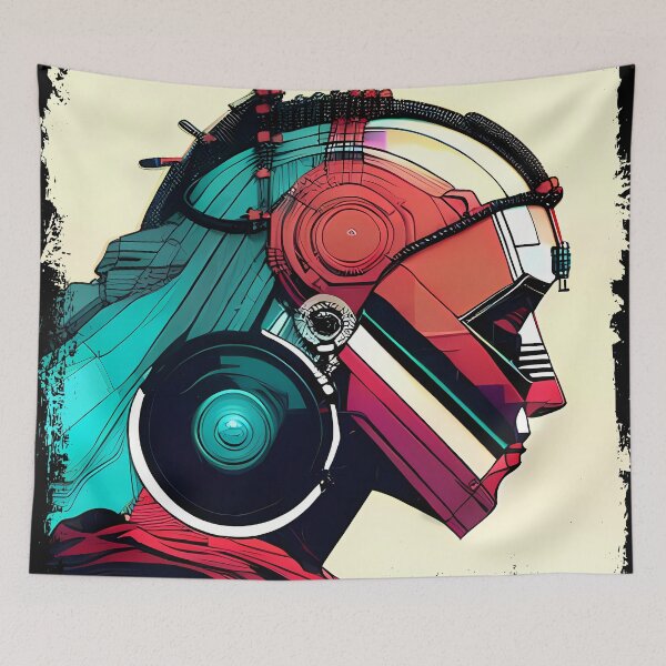 Item preview, Egyptian Scarab Beetle Cyberpunk Sticker Design: Futuristic Twist on Ancient Mythology designed and sold by Mytho Merch.