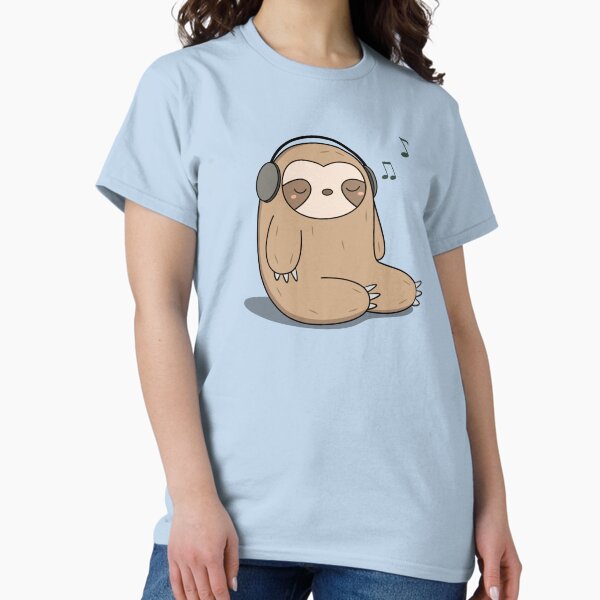 Item preview, Kawaii Cute Sloth Listening To Music designed and sold by wordsberry.