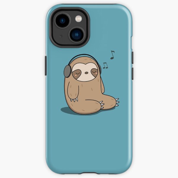 Kawaii Cute Sloth Listening To Music iPhone Tough Case