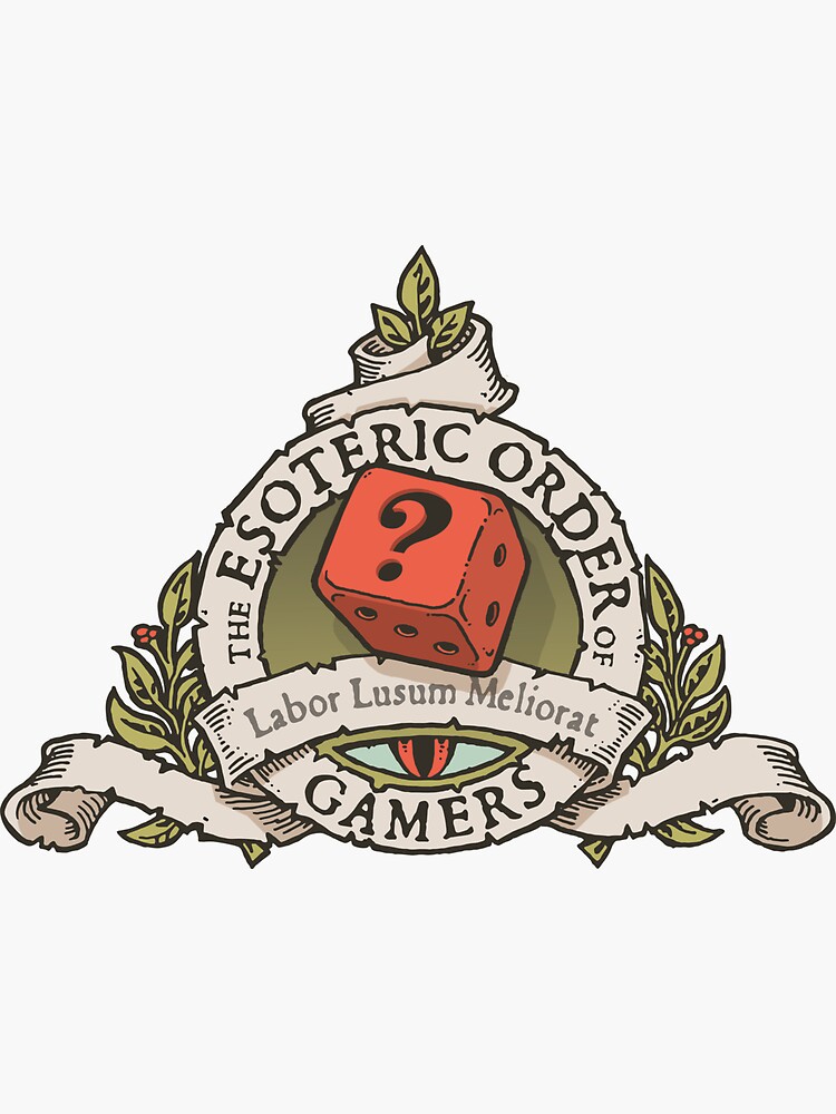 Thumbnail 3 of 3, Sticker, The Esoteric Order of Gamers COAT OF ARMS designed and sold by EsotericOrder.