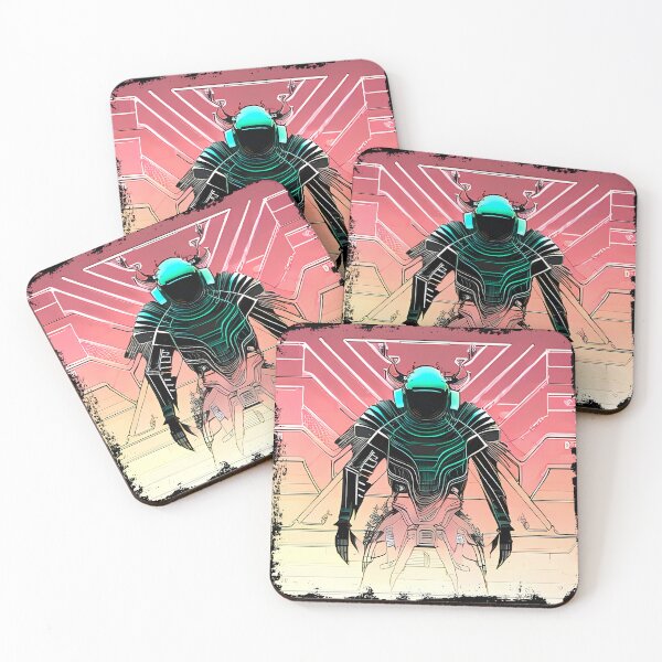 Item preview, Egyptian Scarab Beetle Cyberpunk Sticker Design: Futuristic Twist on Ancient Mythology designed and sold by Mytho Merch.