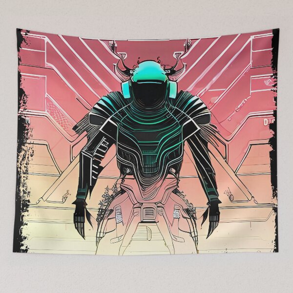 Item preview, Egyptian Scarab Beetle Cyberpunk Sticker Design: Futuristic Twist on Ancient Mythology designed and sold by Mytho Merch.