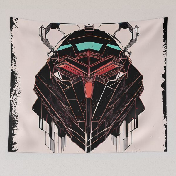 Item preview, Egyptian Scarab Beetle Cyberpunk Sticker Design: Futuristic Twist on Ancient Mythology designed and sold by Mytho Merch.
