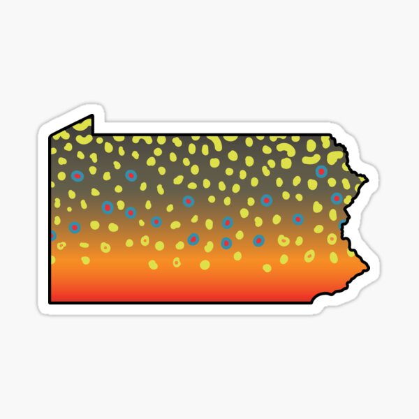 Pennsylvania State Brook Trout Skin Sticker