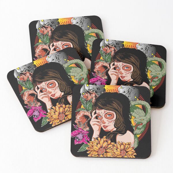 Item preview, La Catrina Sugarskull Day of the Dead Zombie Snake Flowers designed and sold by PCollection.