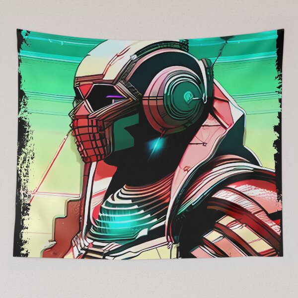 Item preview, Egyptian Scarab Beetle Cyberpunk Sticker Design: Futuristic Twist on Ancient Mythology designed and sold by Mytho Merch.
