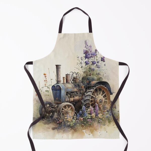 Item preview, Tractor among blooming flowers in the field. designed and sold by Vlad-Nik001.