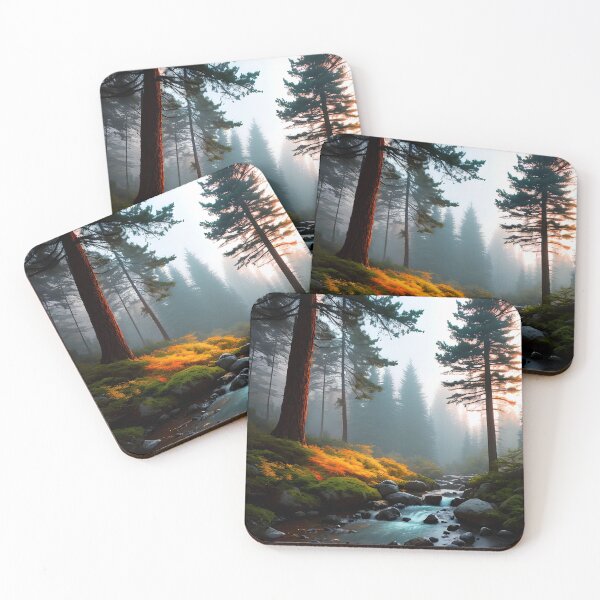 Item preview, Lost in the Fog: A Moody Pine Forest at Dusk designed and sold by D3monic.