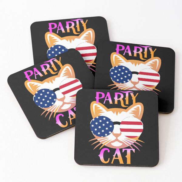 Item preview, Funny party cat american flag pets dogs designed and sold by tanabe.
