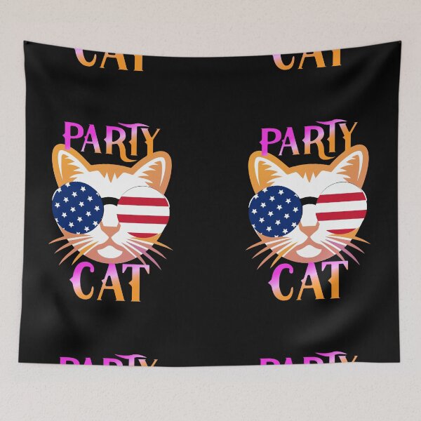 Item preview, Funny party cat american flag pets dogs designed and sold by tanabe.