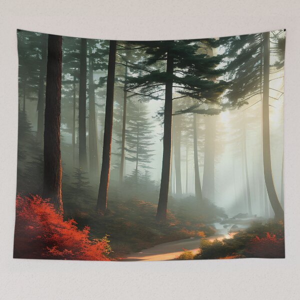 Item preview, Foggy Adventure: Exploring the Mysterious Pine Forest at Dusk designed and sold by D3monic.