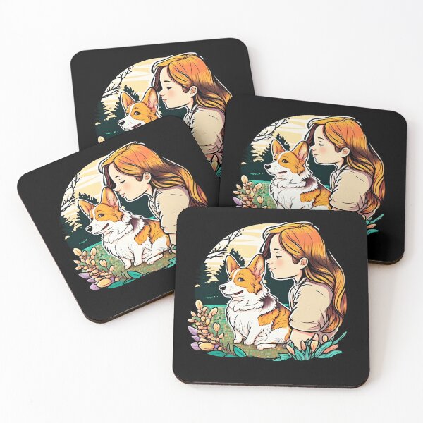 Item preview, Corgi & Girl Funny Pembroke Welsh Corgi Retro Dog Lover designed and sold by SecretDicer.