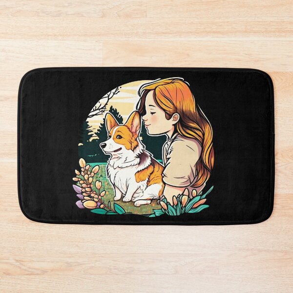 Item preview, Corgi & Girl Funny Pembroke Welsh Corgi Retro Dog Lover designed and sold by SecretDicer.