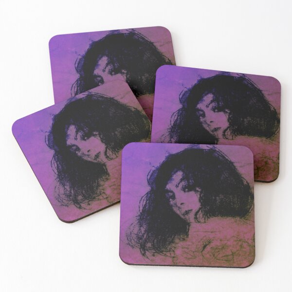 Item preview, Boceto de Gustav Klimt en rosa y naranja: retrato de una mujer joven: dibujo de una niña con cabello y ojos oscuros. Edición de Veda: gráfico abstracto colorido designed and sold by kattakitty.