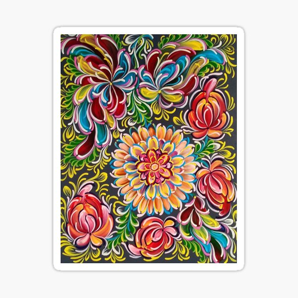 Background Flowers Print Sticker