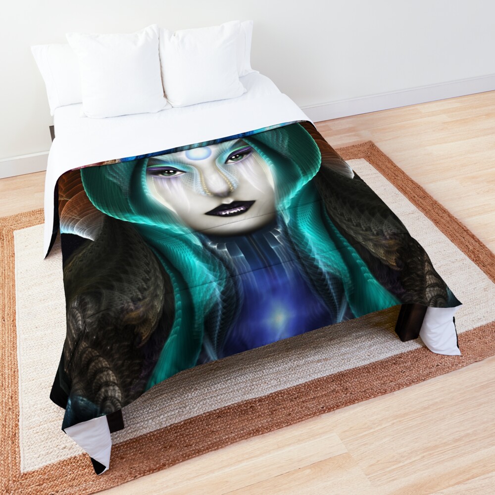 Portrait Of Cyiria Fractal Fantasy Art Composition by Xzendor7 Comforter