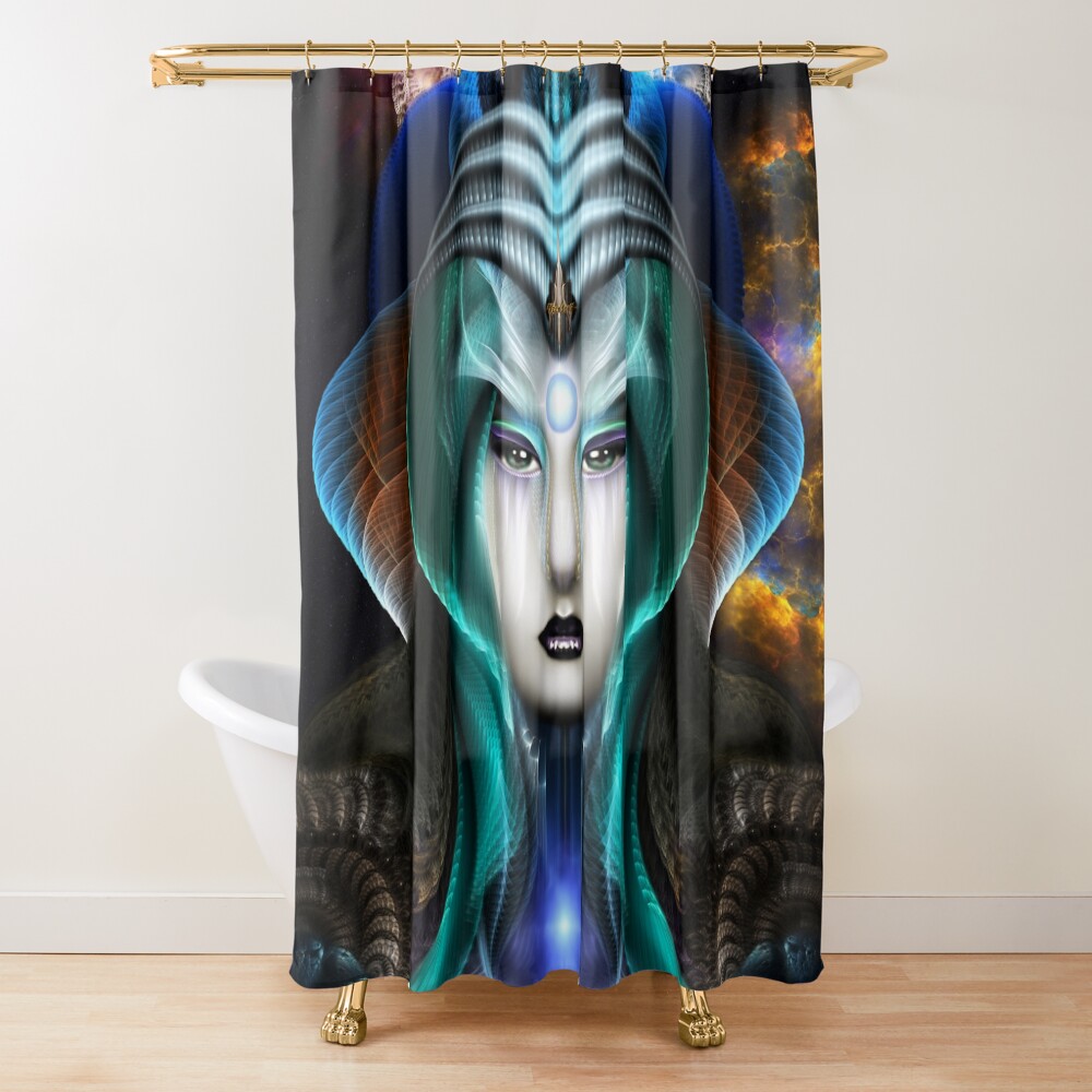 Portrait Of Cyiria Fractal Fantasy Art Composition by Xzendor7 Shower Curtain