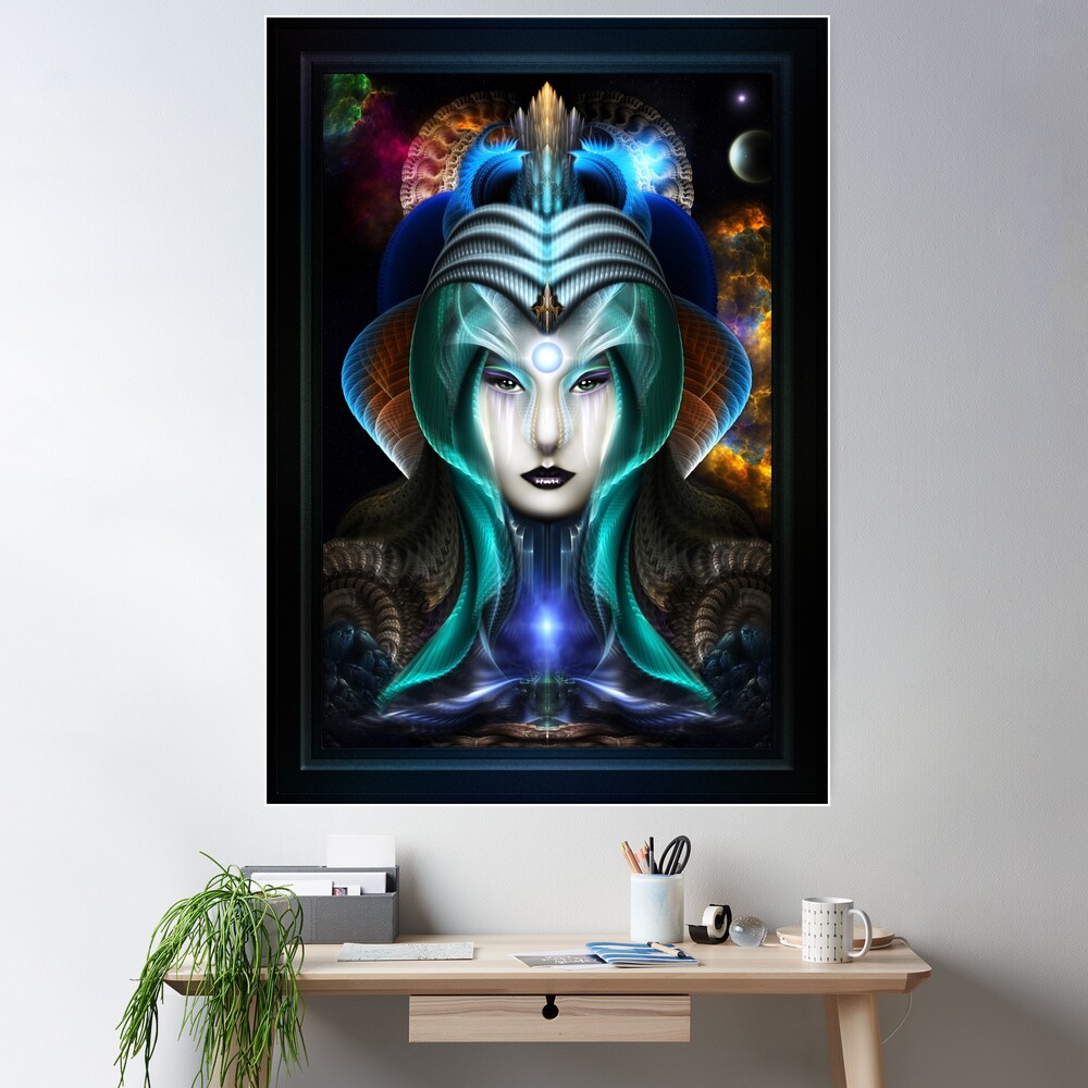 Portrait Of Cyiria Fractal Fantasy Art Composition by Xzendor7 Wall Poster