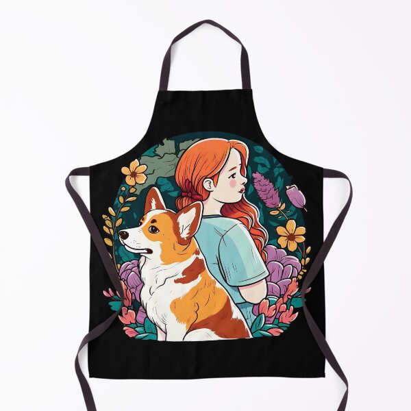 Item preview, Corgi & Girl Funny Pembroke Welsh Corgi Floral Vintage Dog Lover designed and sold by SecretDicer.