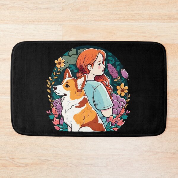 Item preview, Corgi & Girl Funny Pembroke Welsh Corgi Floral Vintage Dog Lover designed and sold by SecretDicer.
