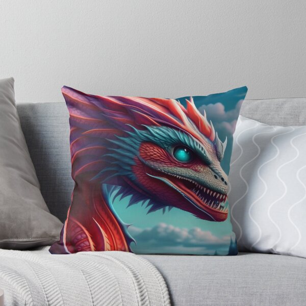 Item preview, Dragón rojo, rosa y morado con reflejos cian designed and sold by dragynrain.