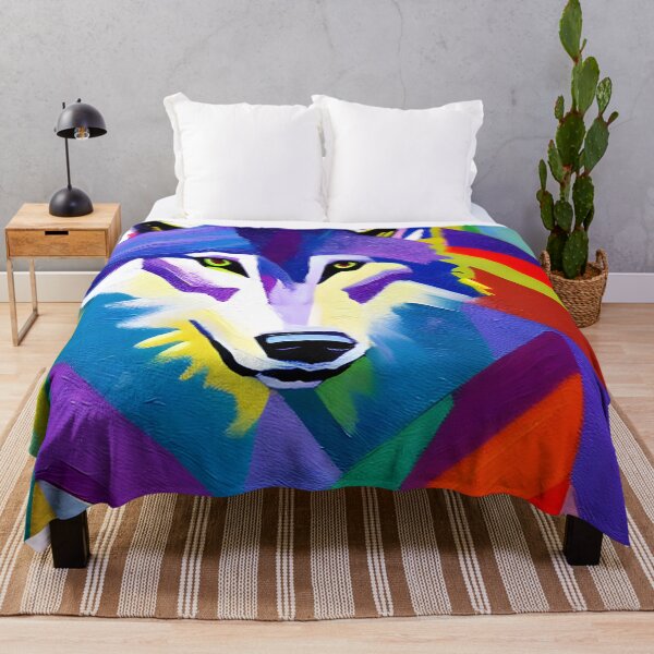 Item preview, Galactic Hunter - Abstract Wolf Painting designed and sold by ElLocoMus.