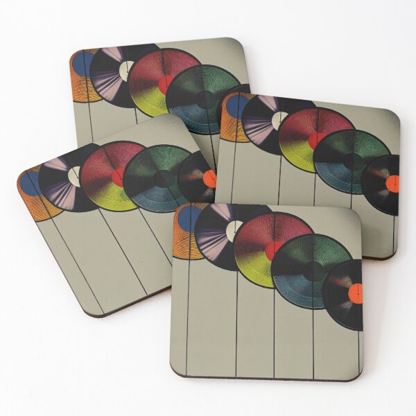 Item preview, Watercolor of multicolored vinyl records designed and sold by artefacta.