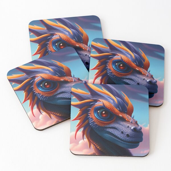 Item preview, Purple and Orange Scaled Dragon with Red Eyes designed and sold by dragynrain.