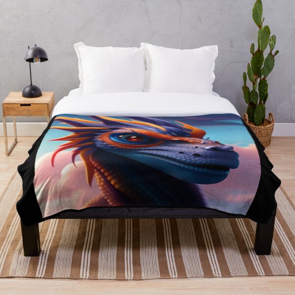Item preview, Purple and Orange Scaled Dragon with Red Eyes designed and sold by dragynrain.