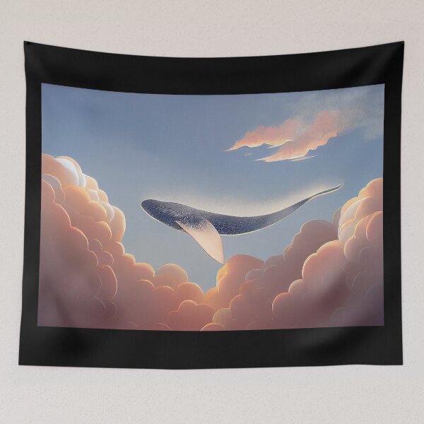 Item preview, Whale in the sky - art print designed and sold by SteampunkMoai.