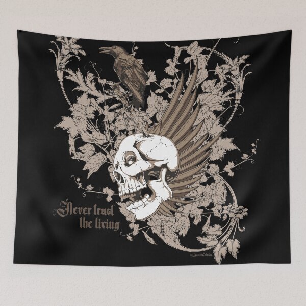 Item preview, Never trust the living Skull Death Crow Ivy designed and sold by PCollection.