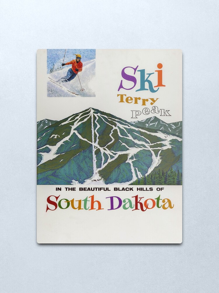 Alternate view of Terry Peak,USA,Ski Travel Poster Metal Print