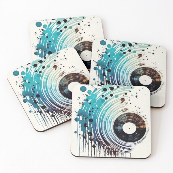 Item preview, Watercolor of vinyl record and music waves  designed and sold by artefacta.