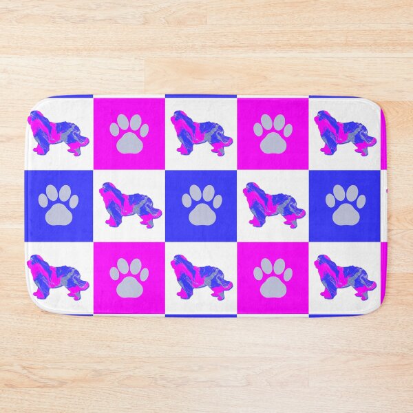 Item preview, Newfoundland / Newfie Dog & Paw Print Crazy Hot Pink & Blue Swirls designed and sold by AMSonArt.