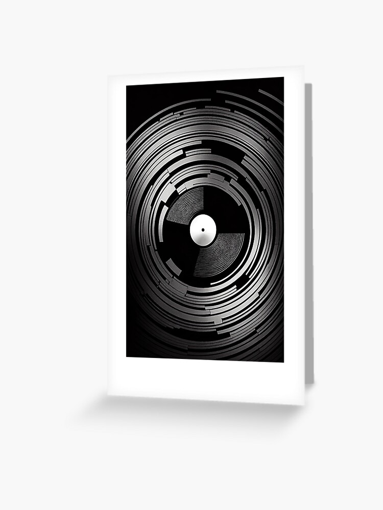 Disque vinyle noir et blanc ondulant 2 Carte de v ux