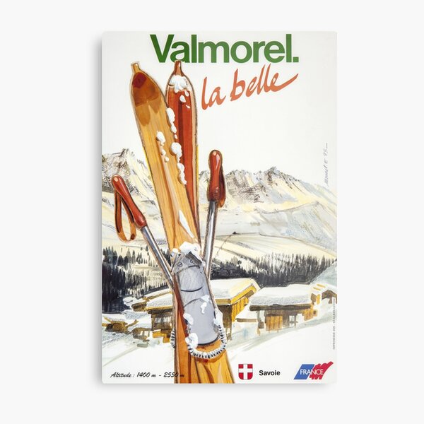 Valmorel, Savoie,Ski Poster Metal Print