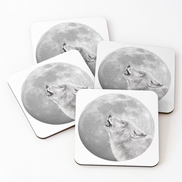 Item preview, Howling wolf head, moon background designed and sold by SylvieG18.