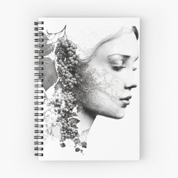 Item preview, White and Wine Lover Women with Grape Design  designed and sold by Alper Billik.