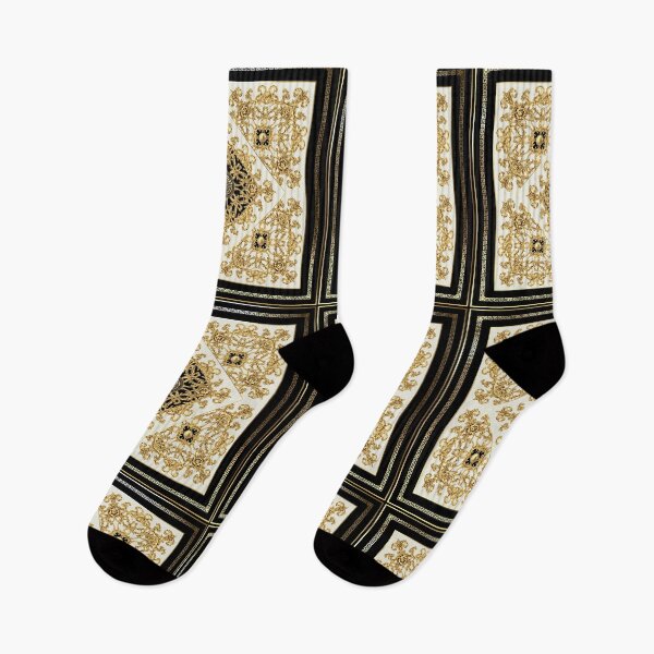 Item preview, Greek Key Diamond Ornate Baroque Black Gold Cream designed and sold by Yiorgos Designs.