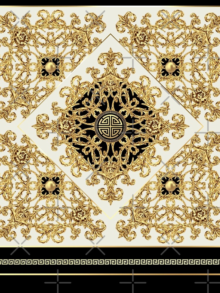 Greek Key Diamond Ornate Baroque Black Gold Cream" A-Line Dress for Sale by  Yiorgosnj13 | Redbubble