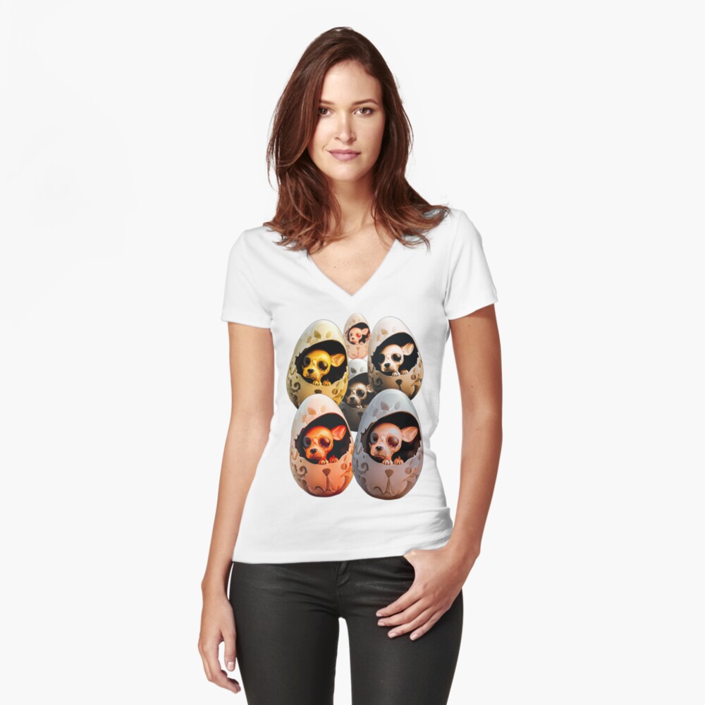 Item preview, Fitted V-Neck T-Shirt designed and sold by POST-VANITAS.
