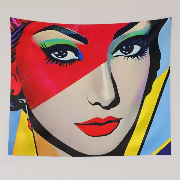 Item preview, Cheerful Vintage Pop Art Lady designed and sold by ElLocoMus.