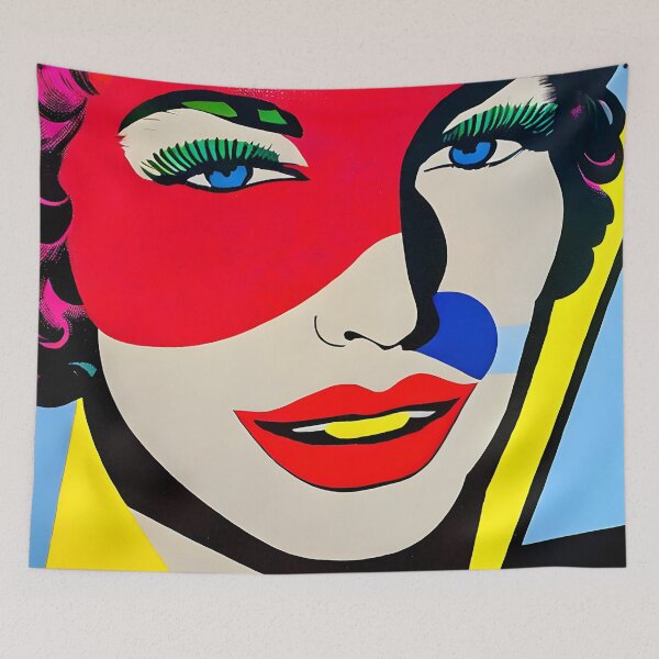 Item preview, Psychedelic Pop Art Portrait of a Lady designed and sold by ElLocoMus.