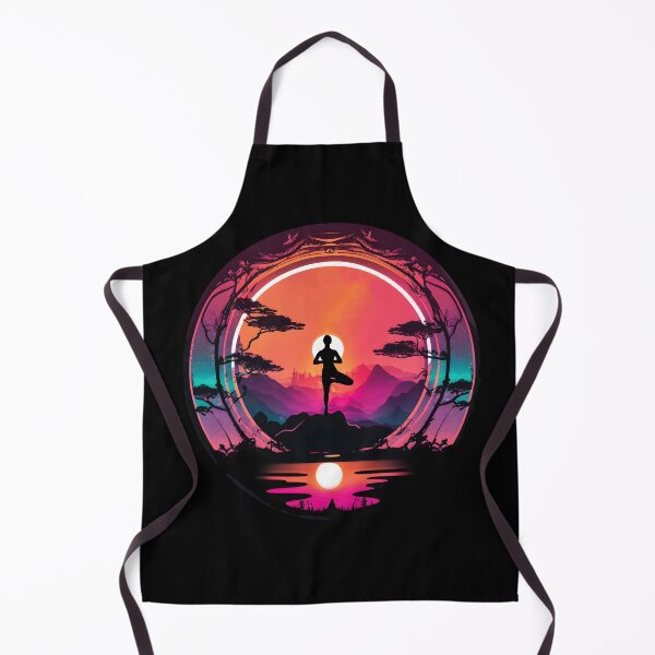 Item preview, Yoga Vrikshasana pose in sunset designed and sold by Brushpalette888.