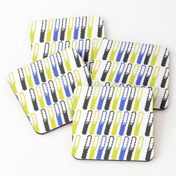 Item preview, Blue, Yellow, Black Pixelated Diagonal Lines Pattern designed and sold by TheJadeCat.