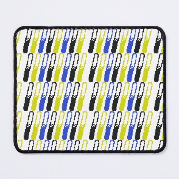 Item preview, Blue, Yellow, Black Pixelated Diagonal Lines Pattern designed and sold by TheJadeCat.