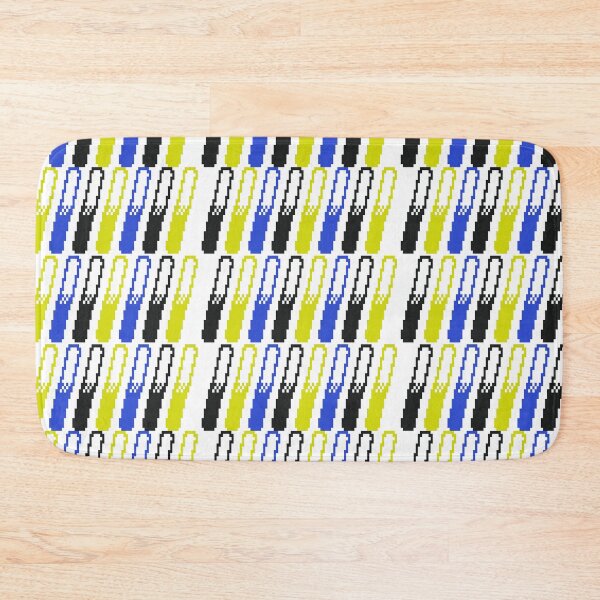 Item preview, Blue, Yellow, Black Pixelated Diagonal Lines Pattern designed and sold by TheJadeCat.
