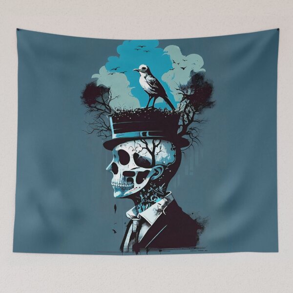 Item preview,  Surrealistic Dream Skull Art  designed and sold by ZickDezine.