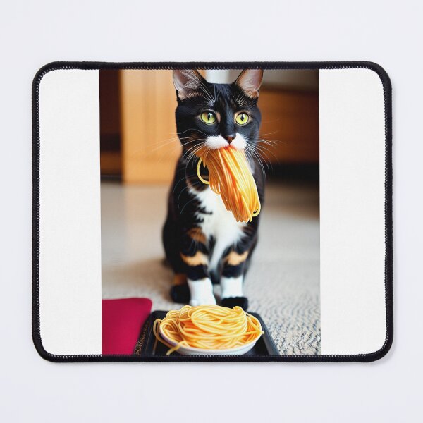 Item preview, Cat eating spaghetti funny designed and sold by PixelPizzazz.
